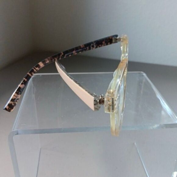Rachel Zoe Go To Leah Marinka Blue Light Blocker Glasses In Nude Crystal New - Picture 7 of 8